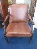 Seat/Back Victorian Style Parlor Faux Alligator Chair Acanthus To Scroll Arms/Sides