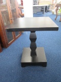 Wooden Black Modernist Design Side Table Arched Base, Black Feet