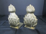 2 Pineapple Brass Bookends