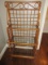 Rattan Bakers Rack w/ Glass Shelves Scroll Work & Lattice Design