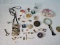 Lot - Fashion Jewelry, Coin Purse, Enamel Magnifying Glass Evening Gown Lady Figural