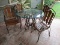 5 Piece - Splendid Wrought Iron Scroll Work Design Pedestal Patio Table