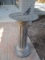 Concrete Reed Column Pedestal w/ Metal Disc Sundial & Quote