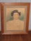 Early Portrait Photograph Hand Colored Genteel Woman in Oak Frame