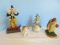 Lot - Comical Clown on Carrara Marble Base 8 1/2