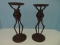 Pair - Art Décor Style Cast Iron Pillar Candle 10