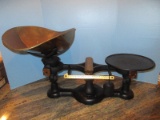 Antique Rare Find Awesome Large Cast Iron & Brass Mercantile Store Scale