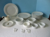 Lot - Dinnerware 12 Pier 1 Imports Porcelain Classico White 8 5/8