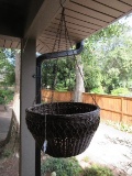 P.V.C. Wicker Hanging Basket Brown Coloration