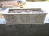 Concrete Planter Box Relief Scroll & Flower Medallion Design