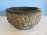 Heavy Stone Mortar Bowl Textured Ruff Finish