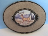 Artistic Impressions Inc. Porcelain Buck Inset Medallion Western Belt Buckle