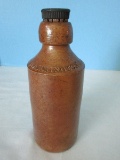 Early Pottery Stoneware Bottle South End Harrington Bourne Denby w/ Screw Stopper Cap