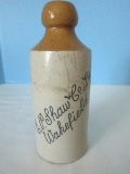 Early Pottery Stoneware E.P. Shaw & Co. Ld. Wakefield Bottle 2 Tone Glaze Finish
