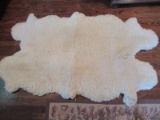 Ivory Sheep Skin Pelt Accent Rug
