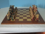 Crusades Medieval Theme Resin Chess Set w/ Board 19 3/4