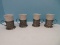 Set - 4 Pfaltzgraff Stoneware Yorktowne Pattern Tin Punch Mug Holders w/ Inserts