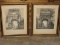 Pair - Engravings Roman Ruins Architectural Arched Gateway Entrance