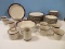 45 Pieces - J.I Stonecrest Sandpebbles Brown Pattern Dinnerware