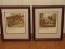 Pair - European Cityscape & Cottage Scene Prints w/ Sheet Music Stanza Beethoven/Strauss