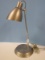 Retro Style Gooseneck Desk Lamp Brushed Stainless Finish