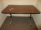 Simulated Wood Grain Top Table on Metal Adjustable Height Base