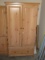 Simulated Heart Pine Finish Wardrobe w/ Double Panel Doors