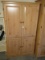 Simulated Heart Pine Finish 2 Over 2 Cabinet w/ Fitted Interior Shelving Natural Finish