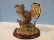 Andrea Ruffled Grouse Fine Porcelain Figural Sculpture on Wooden Display Base