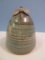 CAP Pottery Oil Lamp Teal Mottled Drip Glaze Finish w/ Scalloped Seashell Design Wick Burner