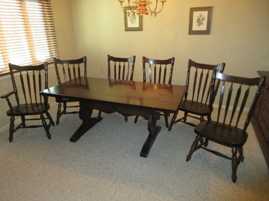 Ethan Allen Kling Furniture Heart Pine Colonial Tavern Collection Rubbed Edge Table