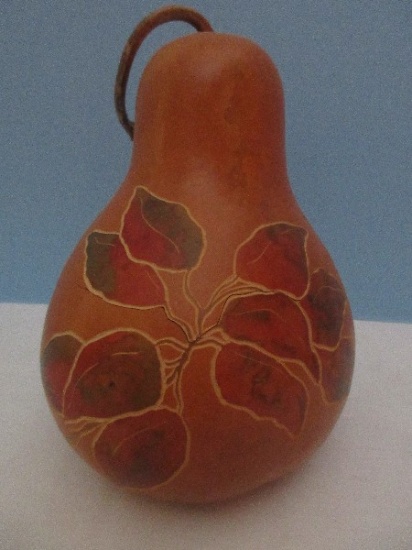 Extraordinary Gourd Craft Originals Artisan 2 Piece Gourd w/ Intaglio Foliate Design