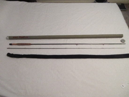 New Scott Pow R-Ply 9' 00" 4 Line Fly Fishing Rod w/ Cylinder Case & 2 Part Sleeve