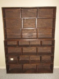 Pine Dark Stain Wall Unit Bookcase