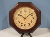 Howard Miller Pine Octagonal Wall Clock Convex Glass