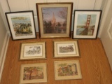 Lot - Framed Prints 2 Don Davey San Francisco Scenes, 2 Charleston S.C. Street Scenes, Etc.