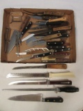Lot - Misc. Kitchen Knives, Peelers, Sharpener, Rod, Etc. by Old Hickory Rogers & Others