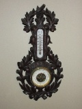 German Black Forest Barometer Weather Station Ornately Embellished Foliate