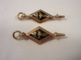 2 Fraternity Pins 1 Stamped 10k Engraved F.H.B. 1949 1 3/8