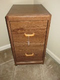 Simulated Wood 2 Drawer File Cabinet on Casters