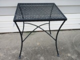 Black Wrought Iron Square Side Table