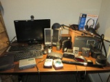 Lot - Misc. Office Supplies, Wireless Mouse, Flat Screen Monitor, Speakers, Keyboards