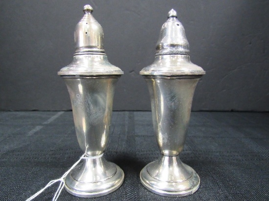 Pair - Empire Sterling Weighted 241 Mid-Century Modern Tall Salt/Pepper Shakers