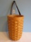 Longaberger Hand Woven Classic Larger Gate House Basket w/ Liner & Leather Strap