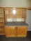 Wood Base Cabinet w/ Double Doors, Laminate Top & Bookcase