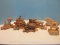 Lot - Hand Crafted Wooden Circus Train w/ Animal Figures, Iron w/ Handle