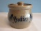 Rowe Pottery Works Salt Glaze Cobalt Butter Crock w/ Lid 1988