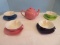 10 Piece - Mary Kay Tea Set Pink Teapot w/ 4 Heart Shape Cups & Saucers Various Colors