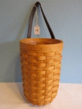 Longaberger Hand Woven Classic Larger Gate House Basket w/ Liner & Leather Strap
