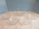 7 Piece - Lead Crystal Nut/Berry Bowl Serving Set Master Bowl 3 3/8